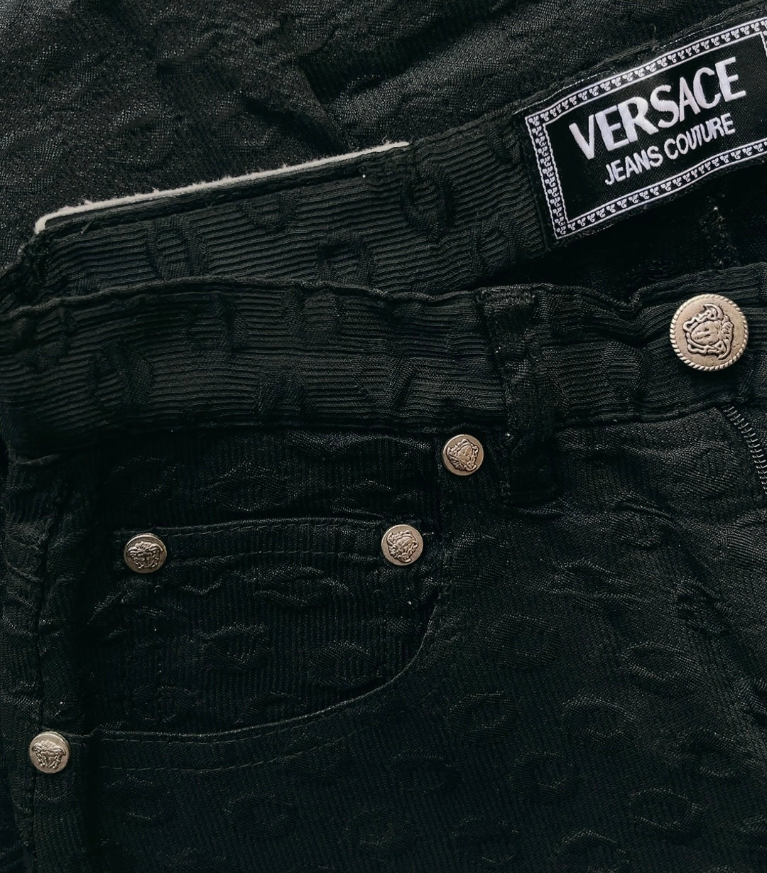 VERSACE - jeans couture vintage high waist black pants
