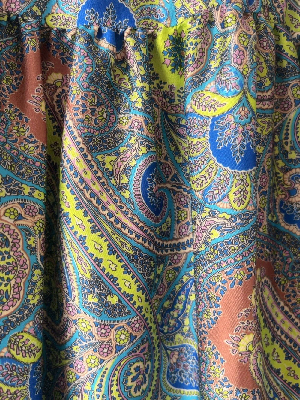 Italy made paisley long flare skirt