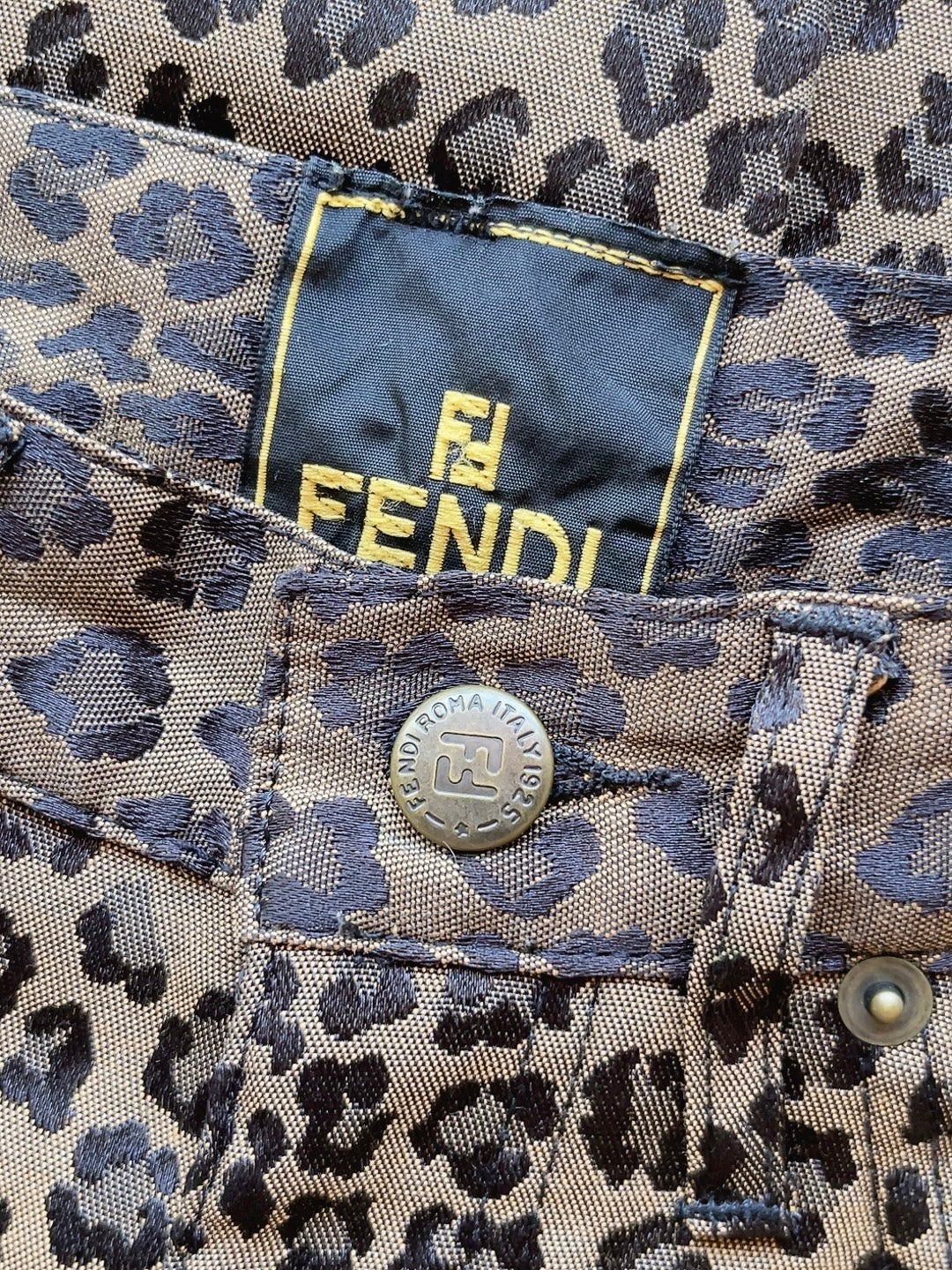 FENDI 90s vintage leopard jeans