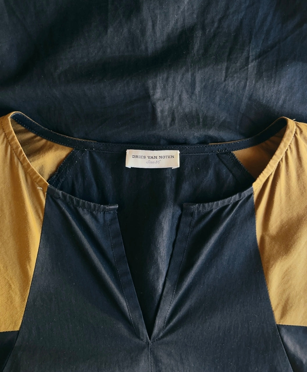 DRIES VAN NOTEN bi-color cotton one-piece dress