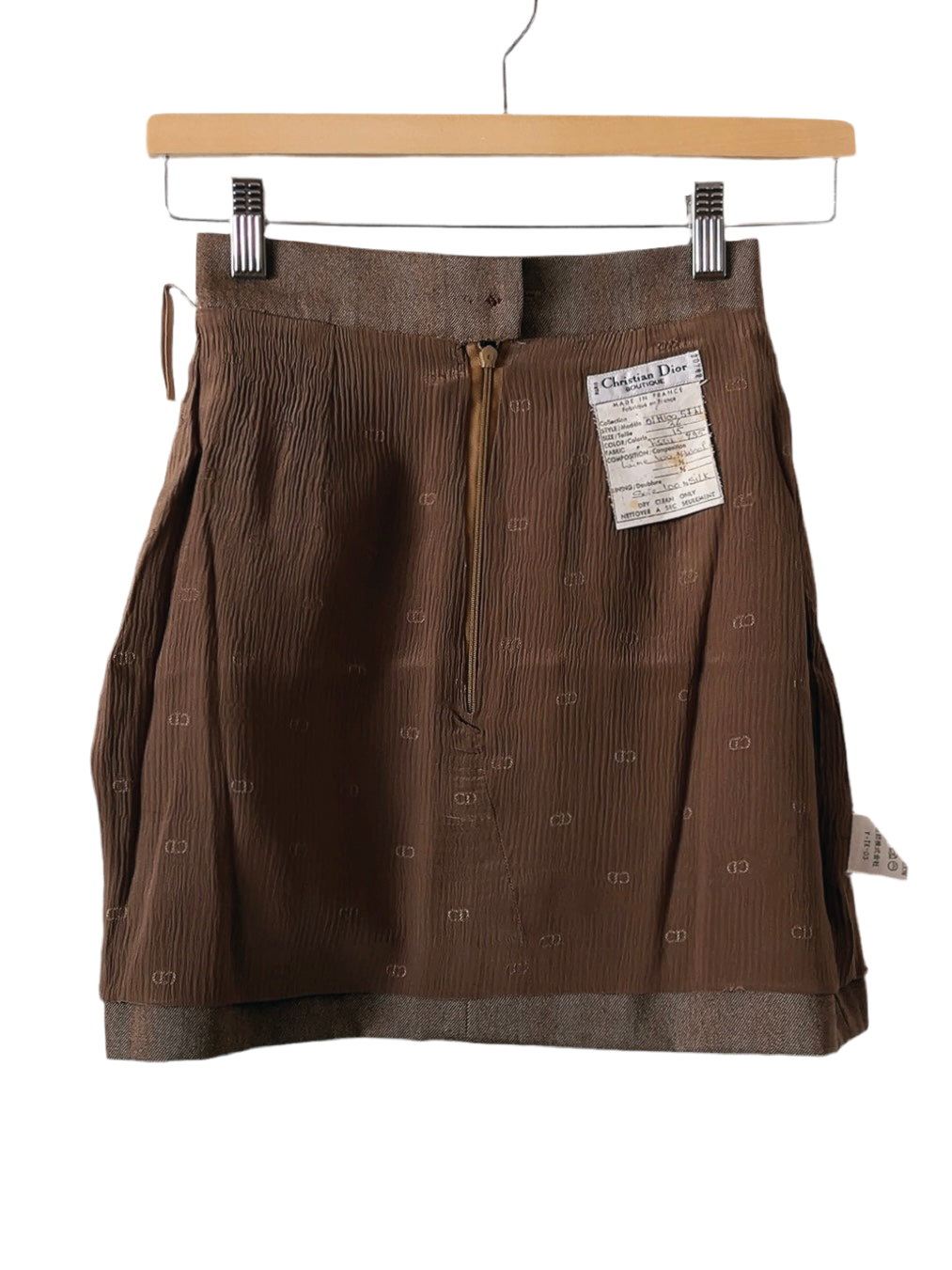 Christian Dior 80s vintage brown mini wool skirt
