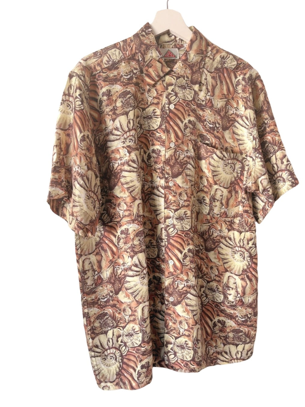 80s vintage shell motif silk shirt
