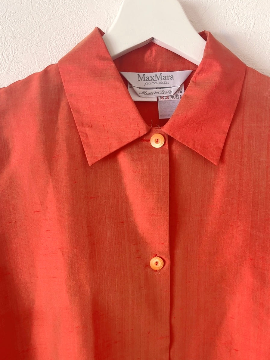 Max mara red silk shirts jacket