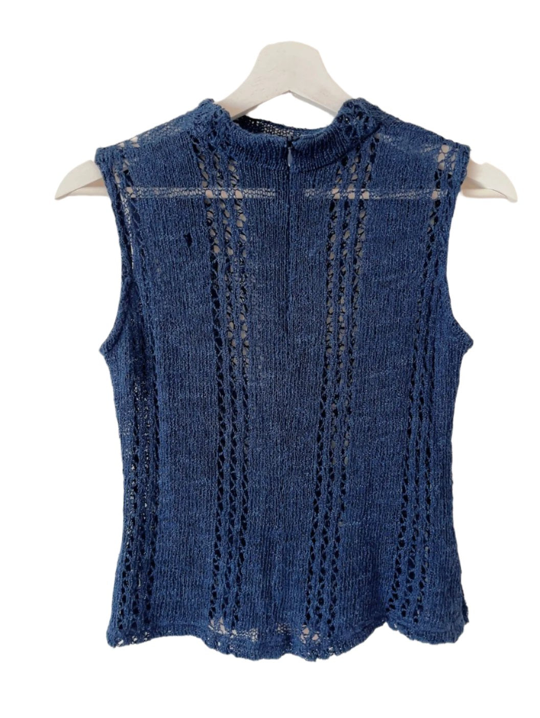 vintage linen navy knit tank top
