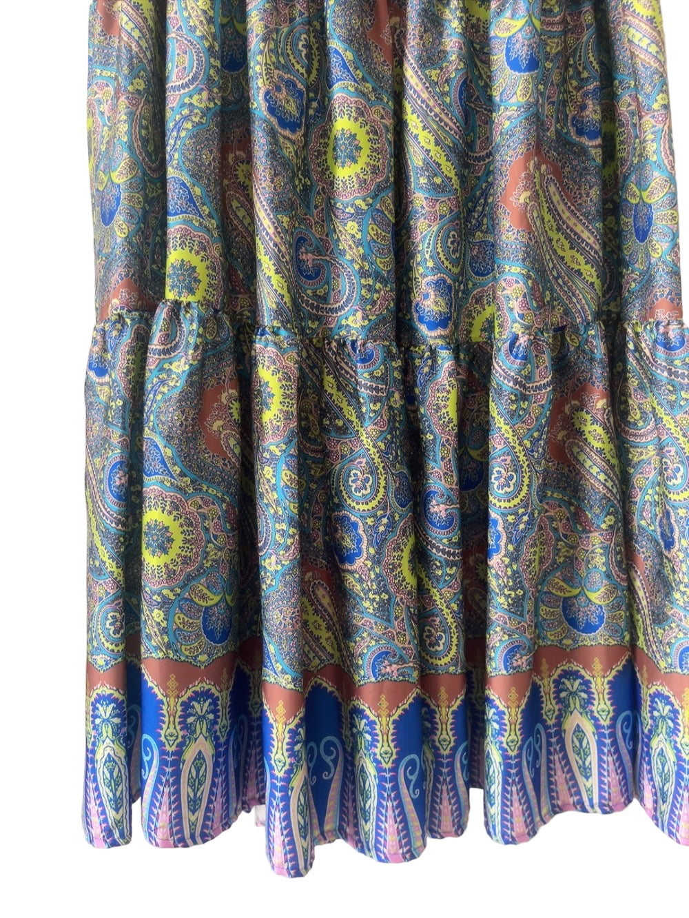 Italy made paisley long flare skirt