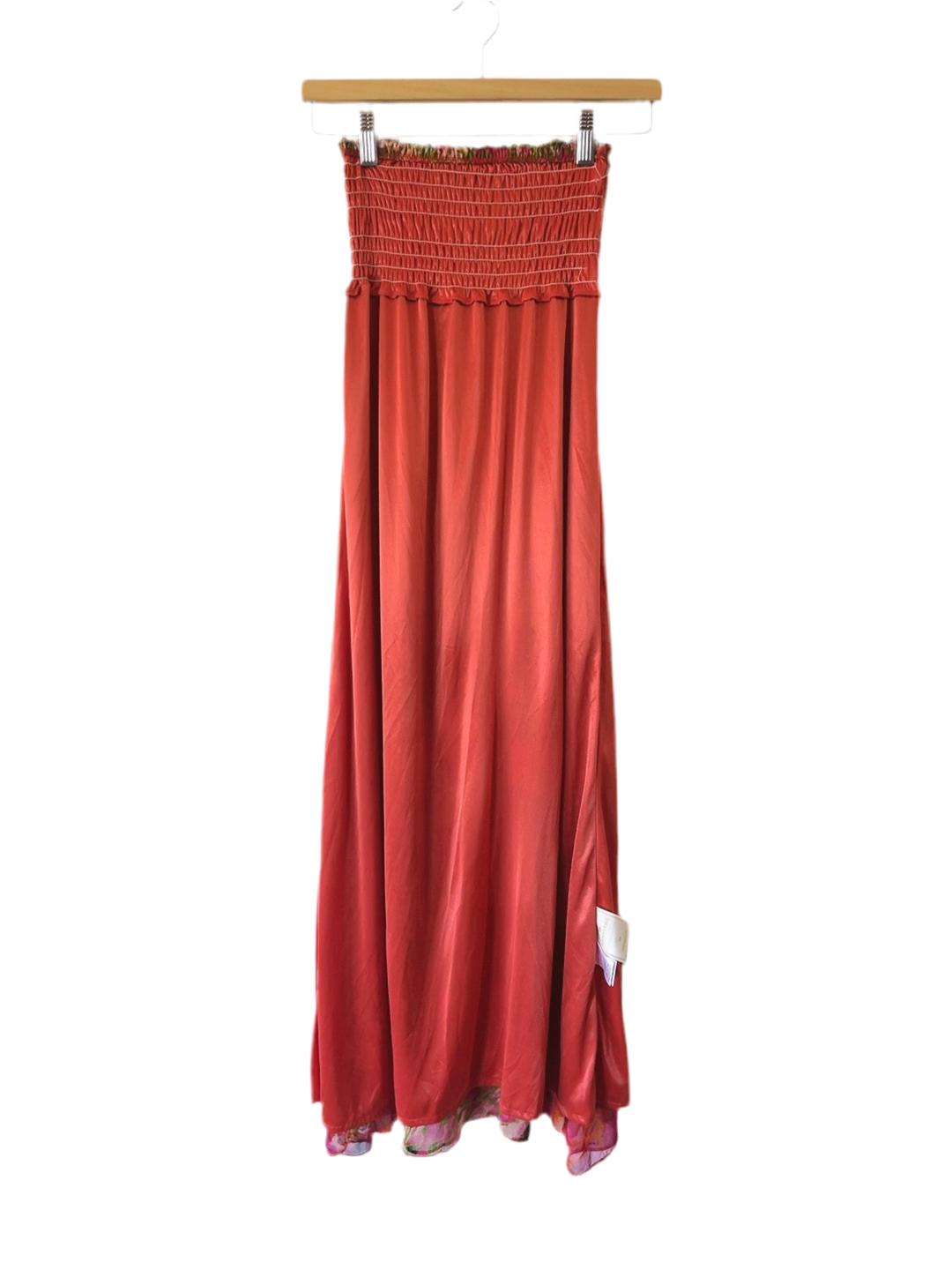 vintage floral bare top long skirt / dress