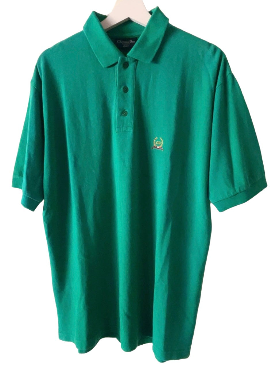 Christian Dior 80s vintage green polo shirt