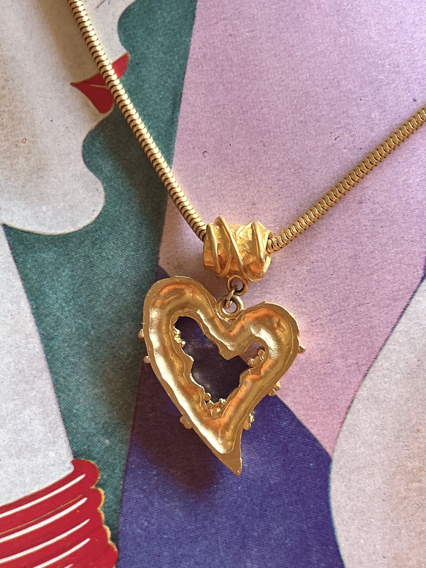 vintage matte gold ♡ necklace