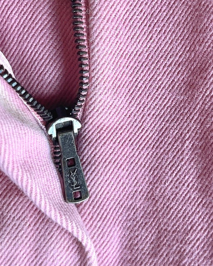 Yves Saint Laurent - rive gauche pink denim mini skirt
