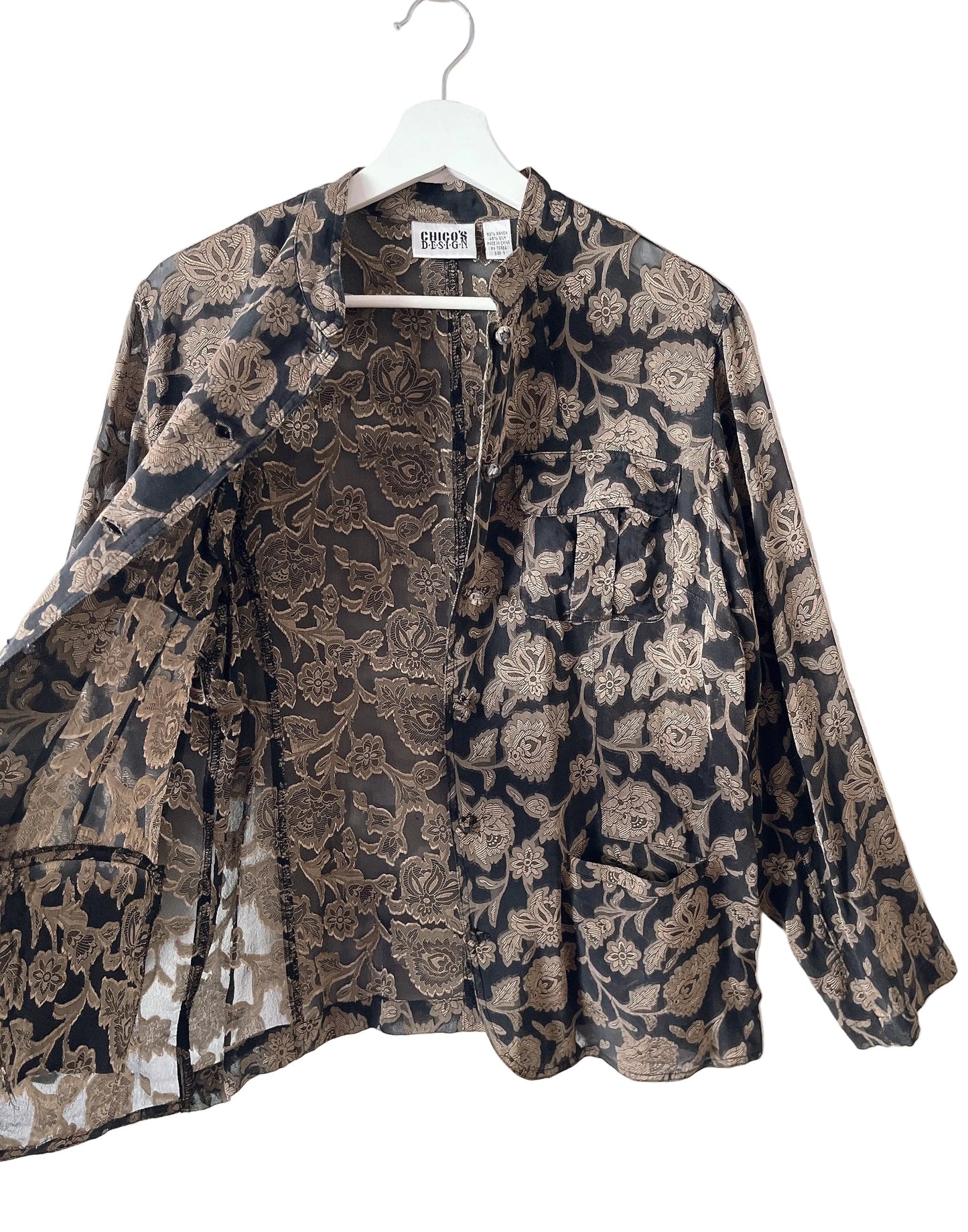 Vintage floral see through jacket