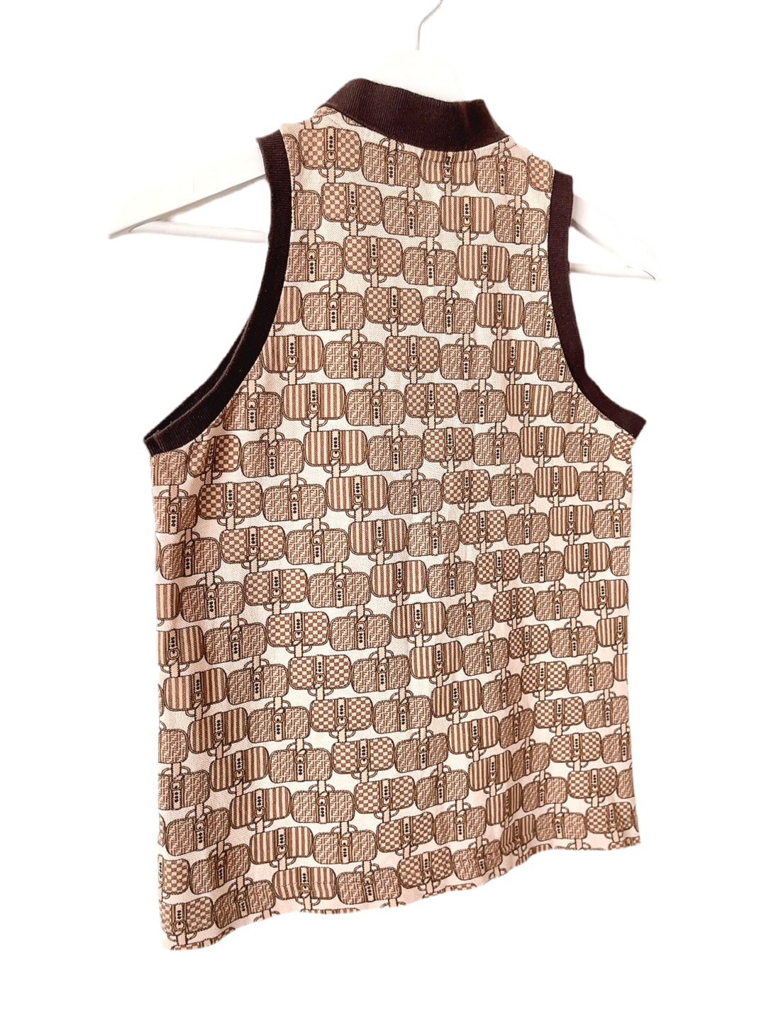FENDI vintage bag pattern polo tank top