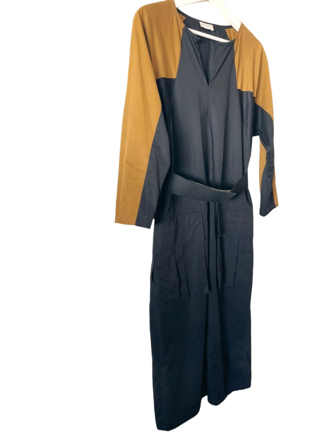 DRIES VAN NOTEN bi-color cotton one-piece dress