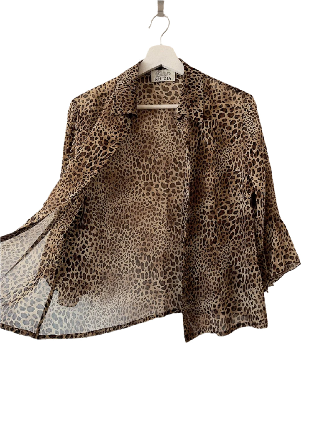 KRIZIA leopard see-though blouse