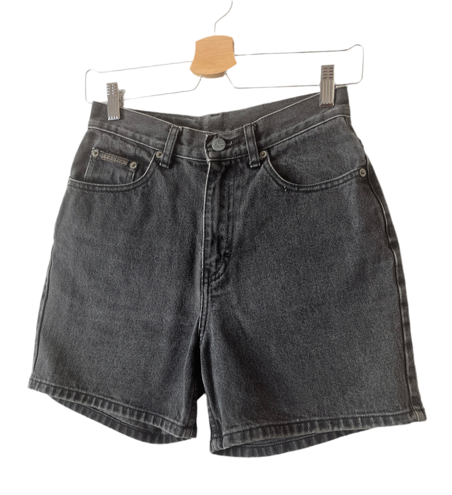 CK black denim shorts
