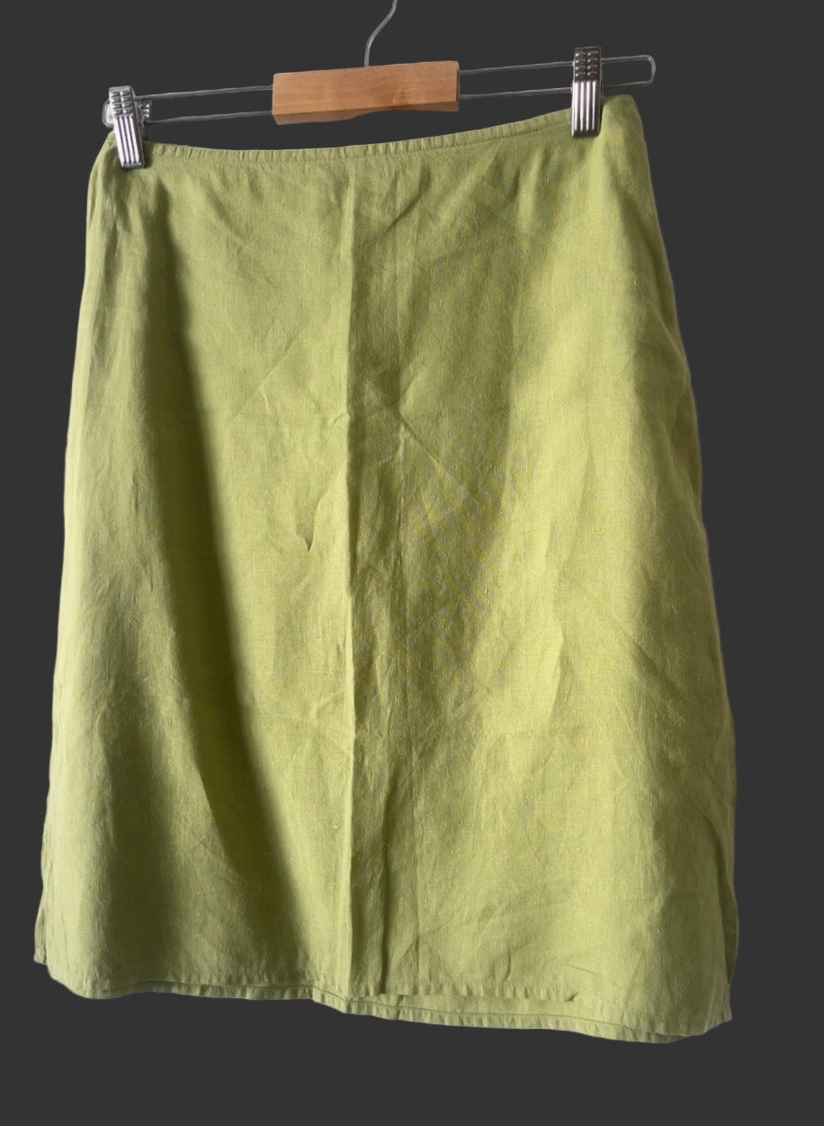agnès b. linen side slit skirt