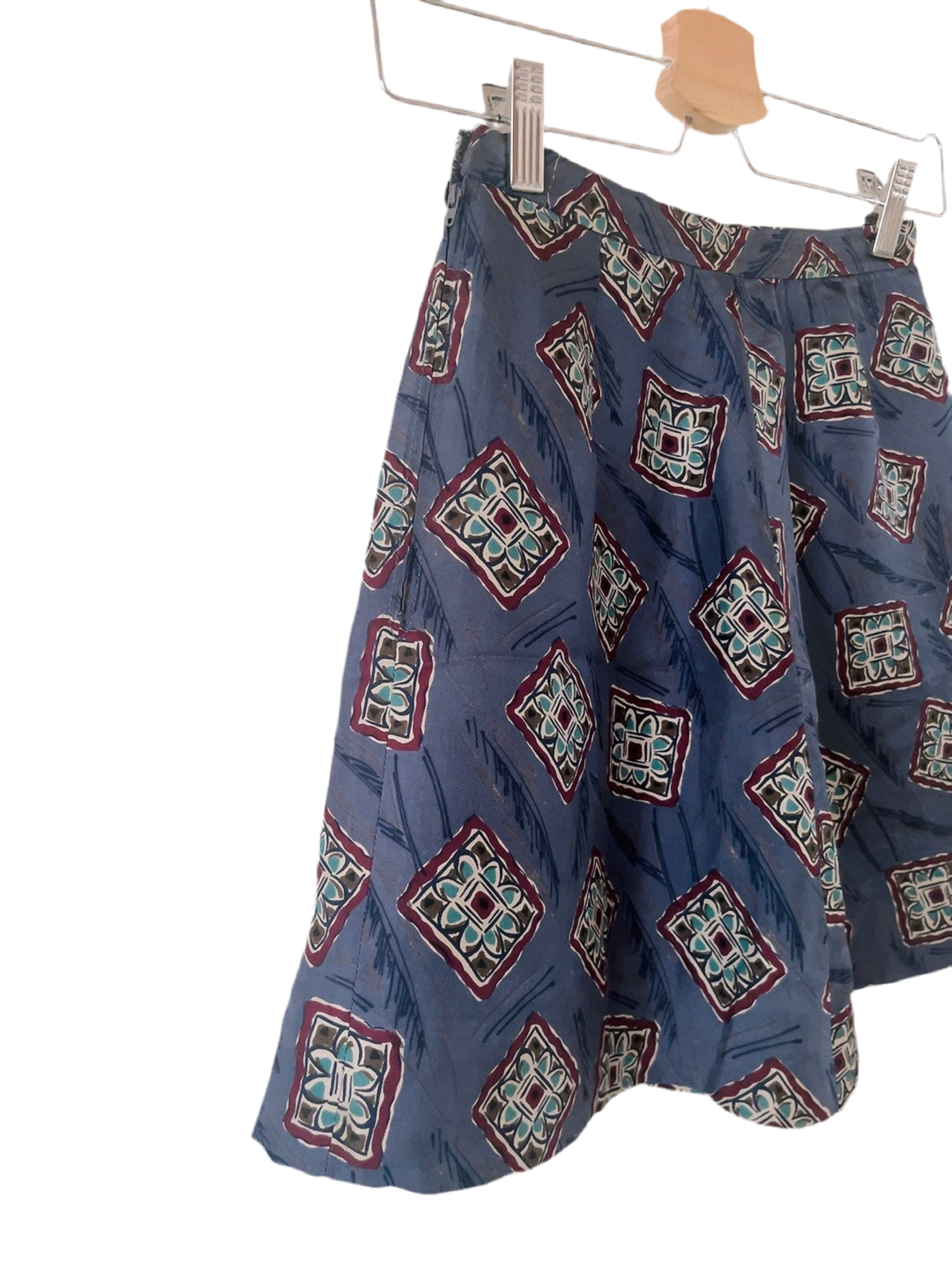 90s vintage silk pattern mini skirt