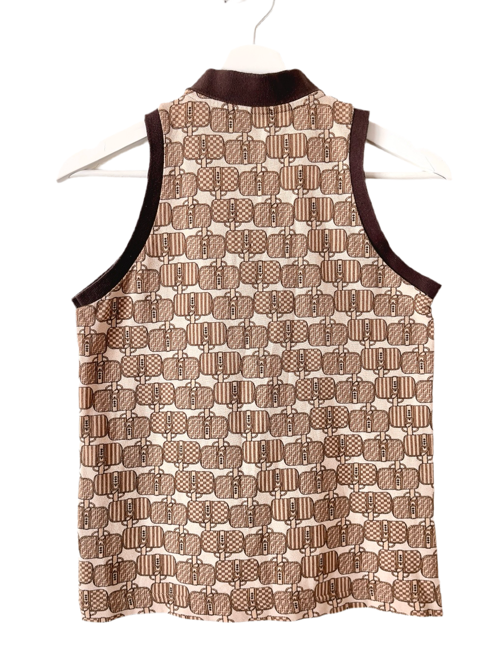 FENDI vintage bag pattern polo tank top