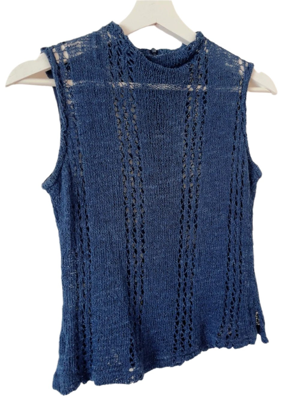 vintage linen navy knit tank top
