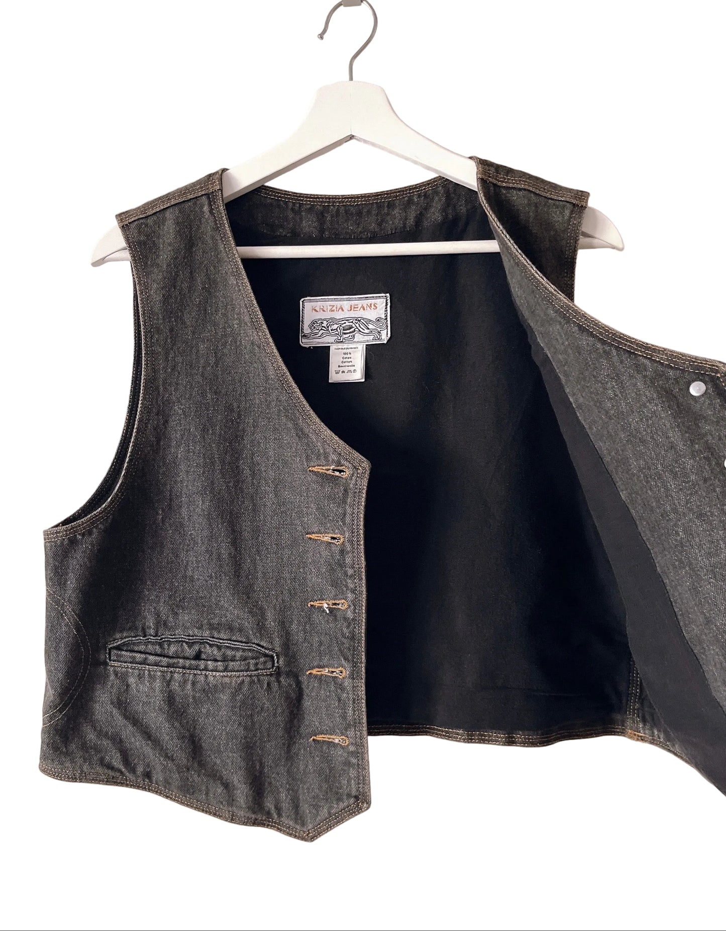KRIZIA black denim vest