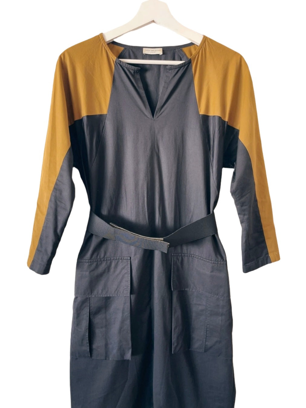 DRIES VAN NOTEN bi-color cotton one-piece dress