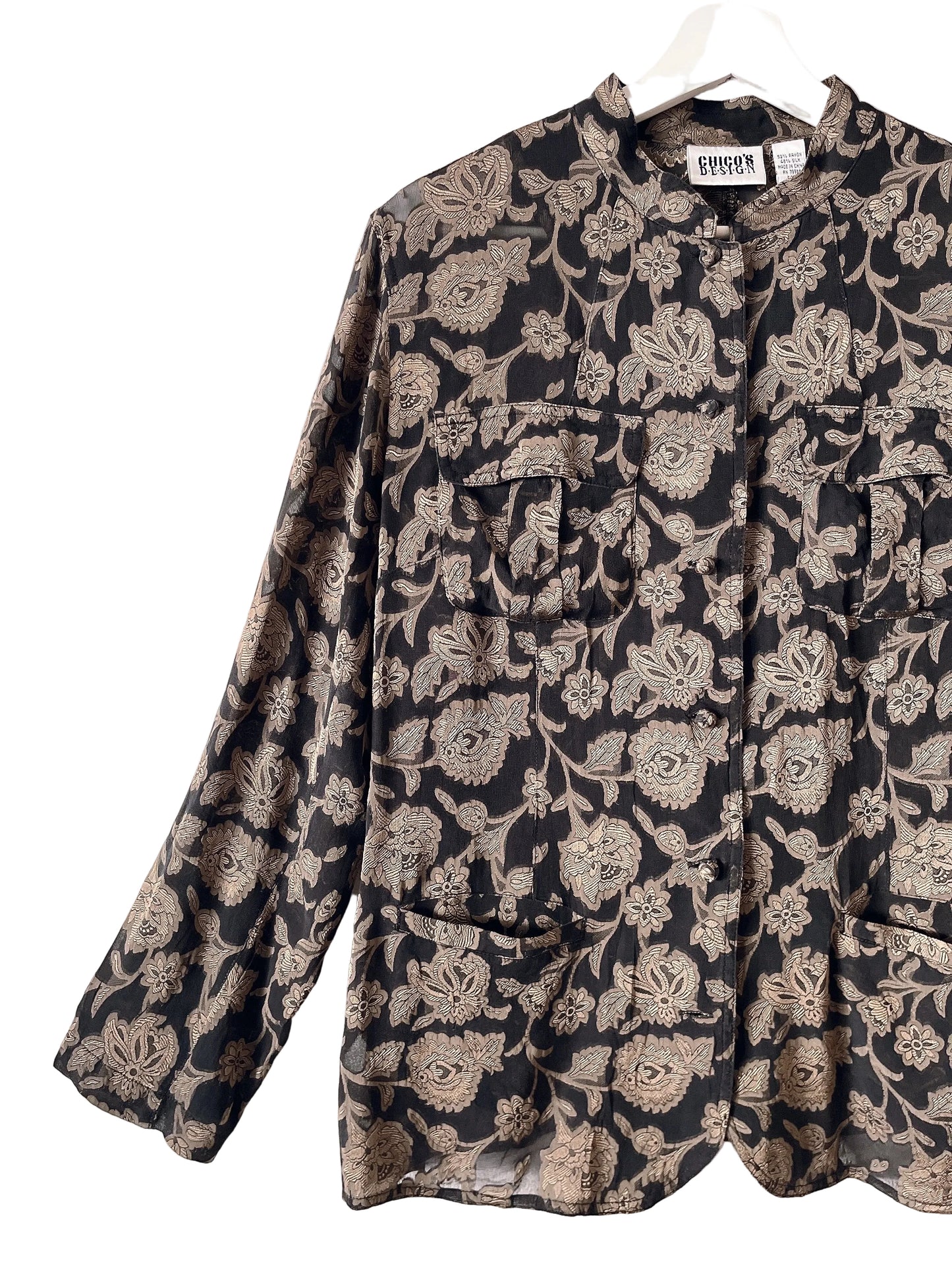 Vintage floral see through jacket