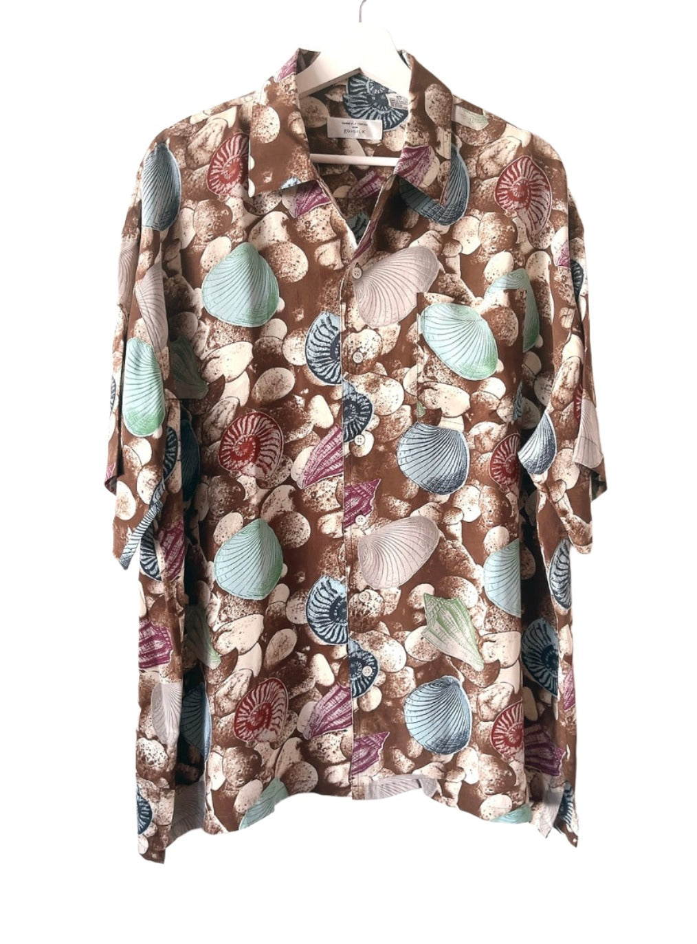 80s vintage shell motif silk shirt