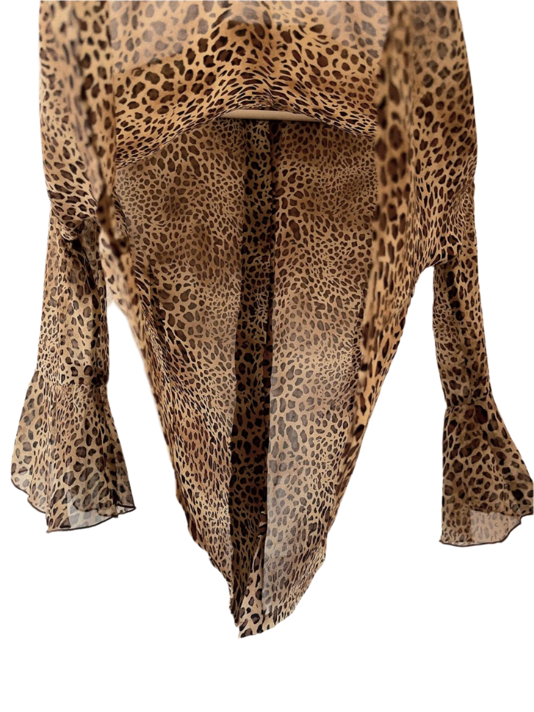 KRIZIA leopard see-though blouse
