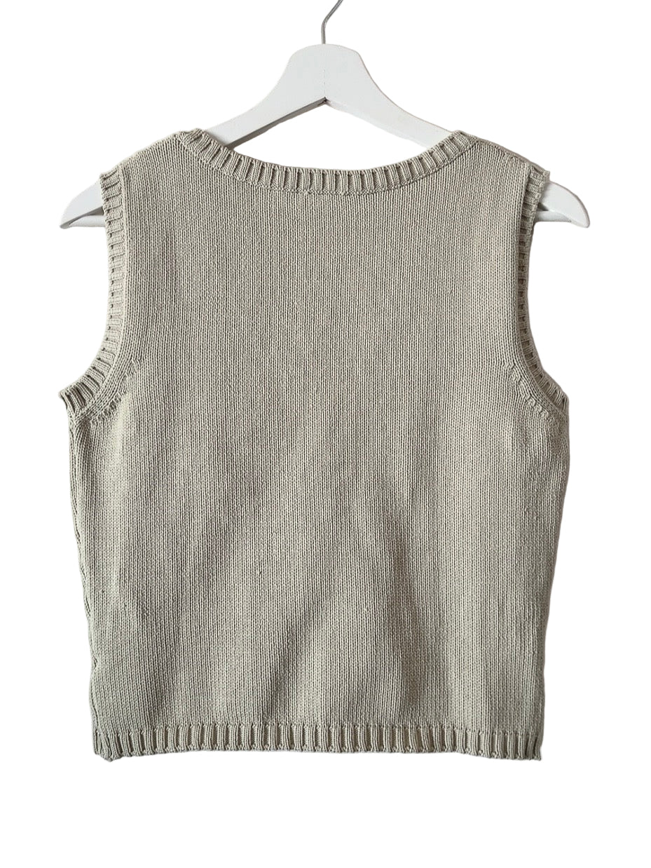 vintage gray knit vest tank top