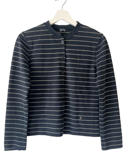 SONIA RYKIEL vintage B&W knit cardigan
