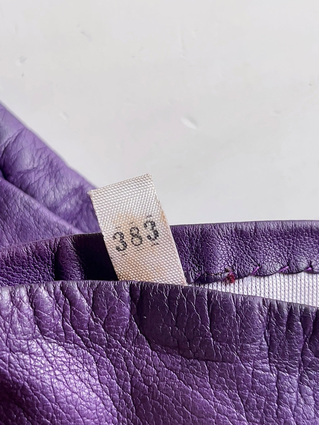 vintage purple leather gloves