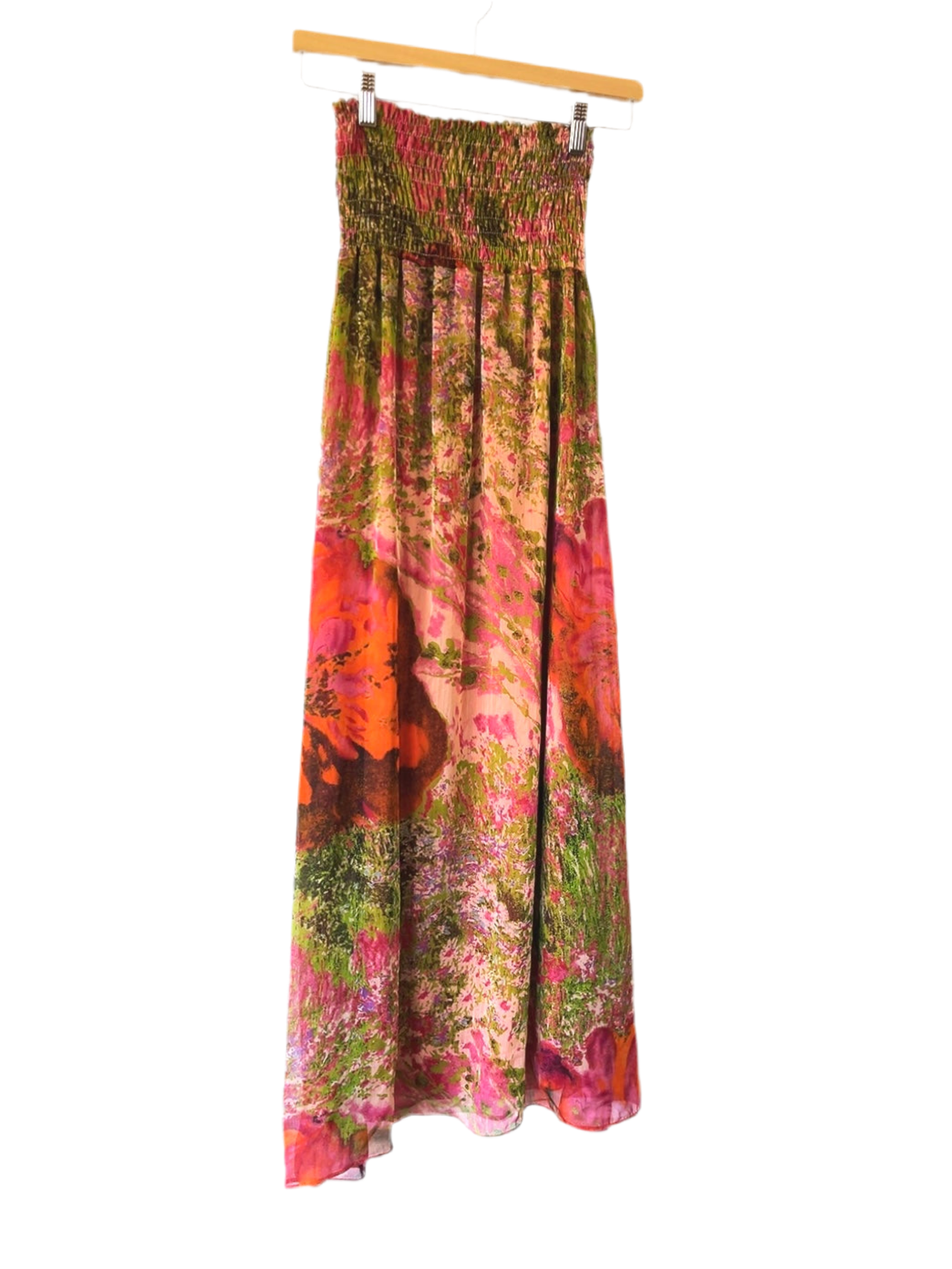vintage floral bare top long skirt / dress
