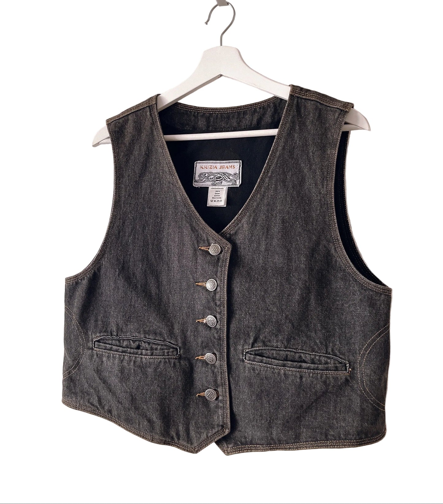 KRIZIA black denim vest