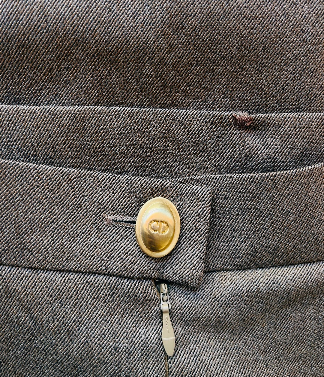 Christian Dior 80s vintage brown mini wool skirt