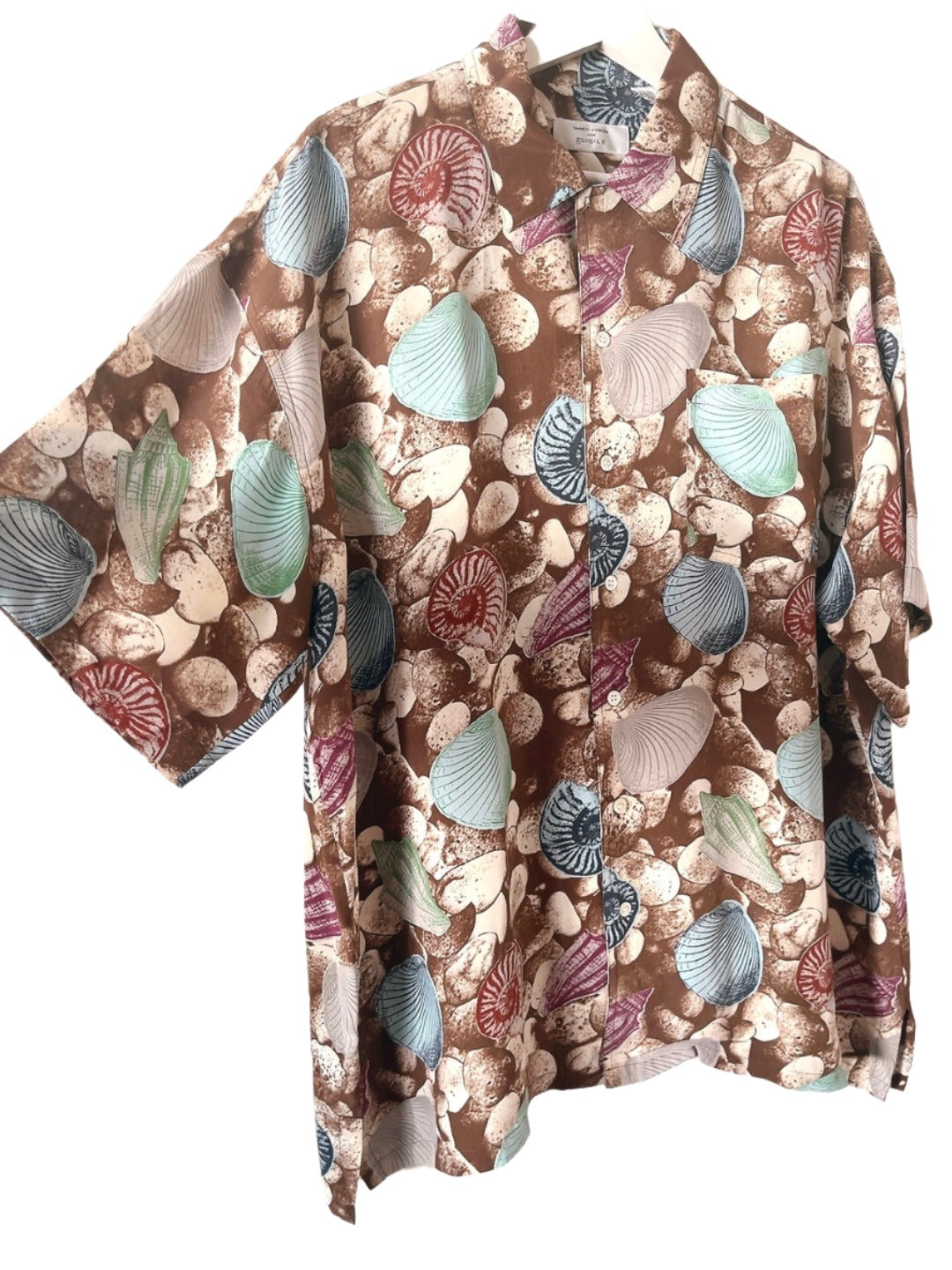 80s vintage shell motif silk shirt