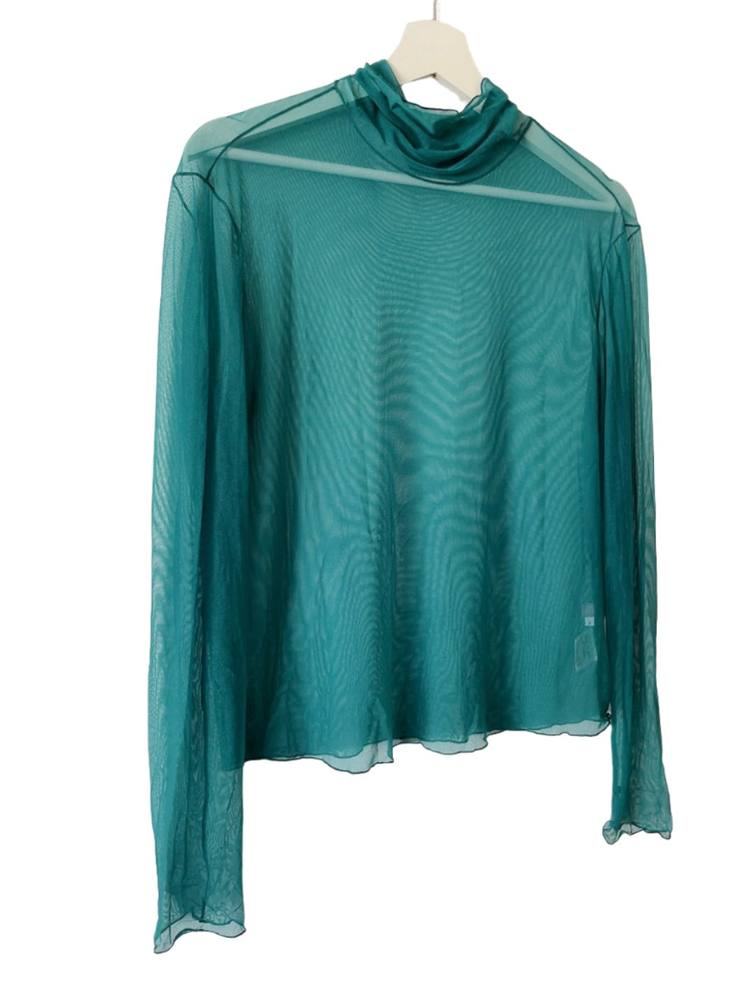 Turquoise see-through tops