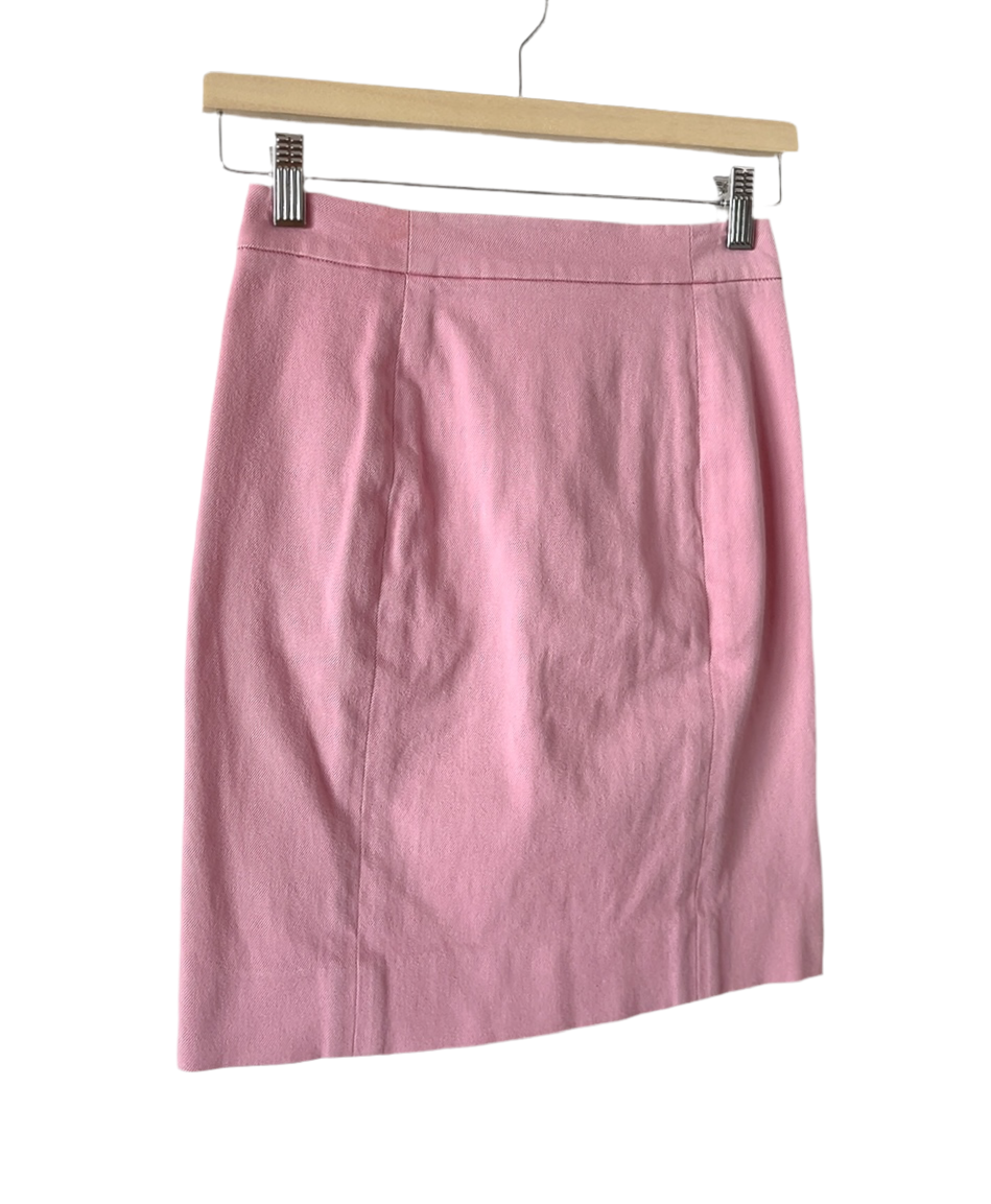 Yves Saint Laurent - rive gauche pink denim mini skirt