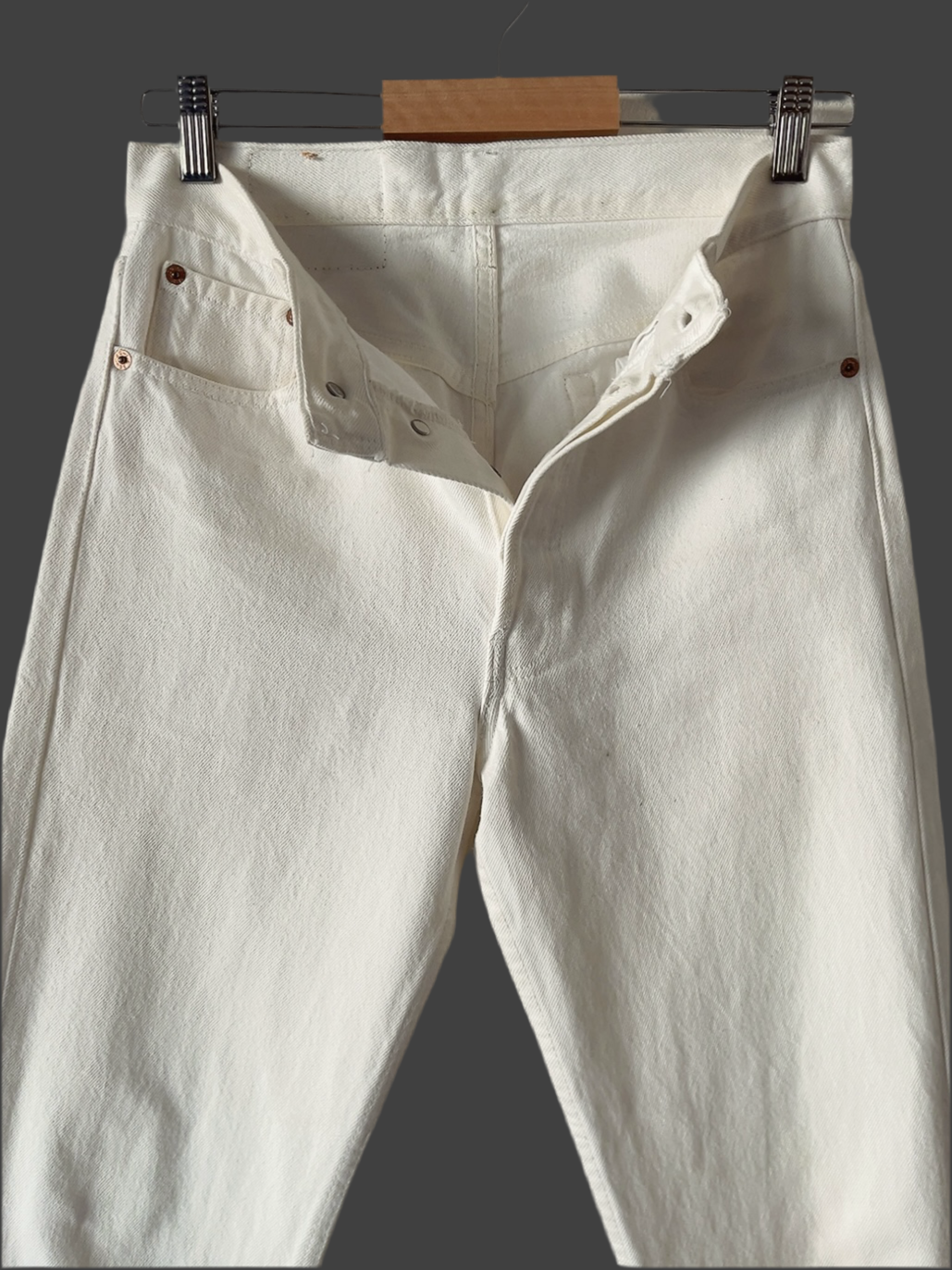 Levi's 501 cut-off white denim