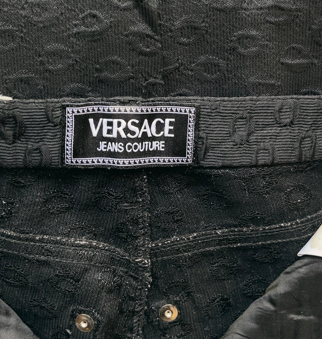 VERSACE - jeans couture vintage high waist black pants