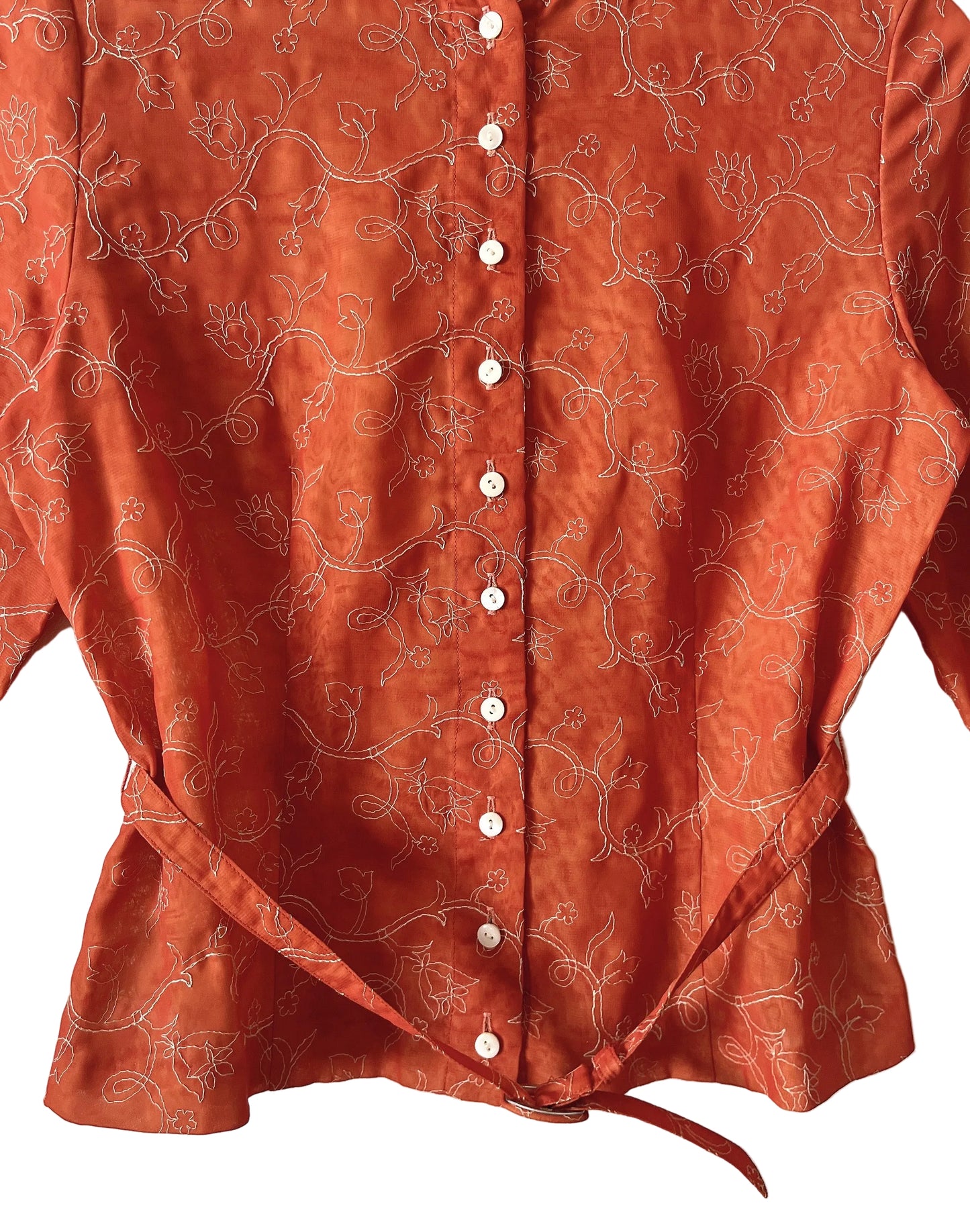 FENDISSIME emboidery belt shirt