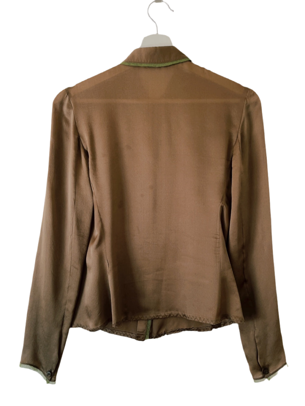 PRADA brown × khaki silk skirt