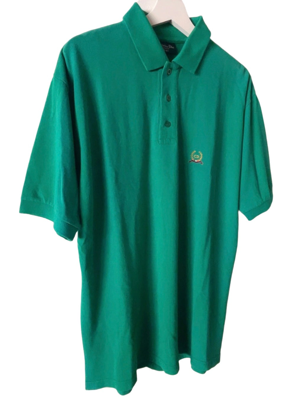 Christian Dior 80s vintage green polo shirt