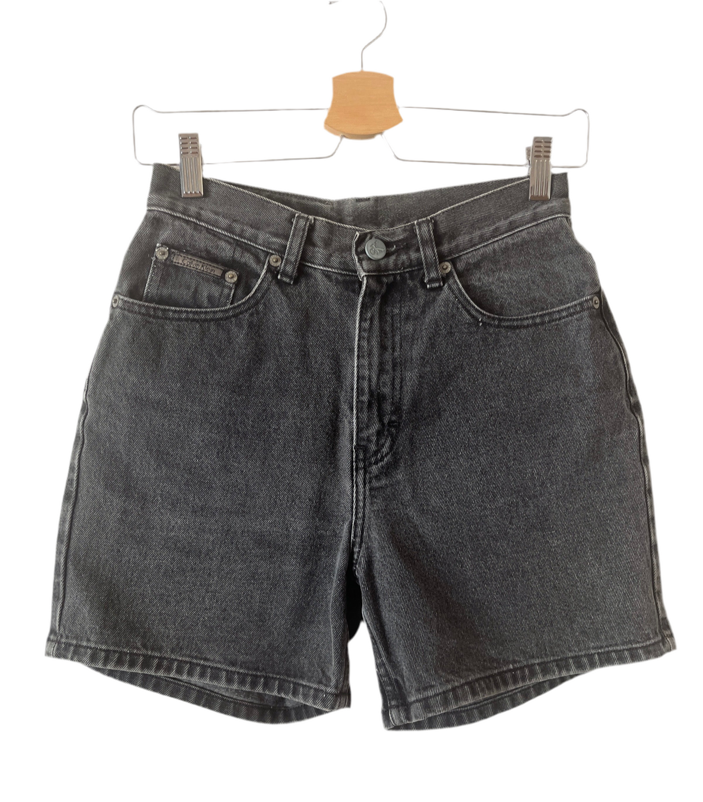 CK black denim shorts