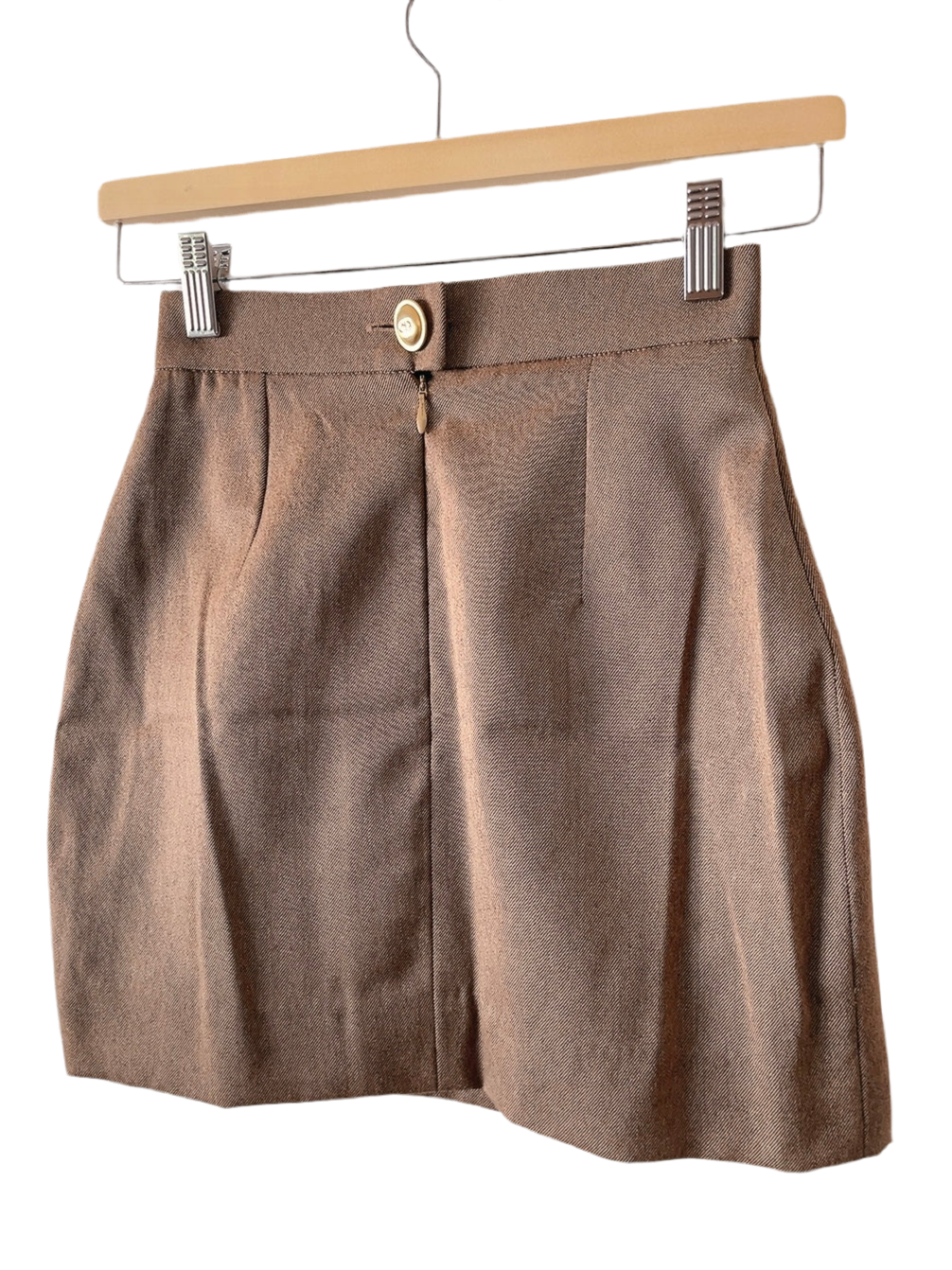 Christian Dior 80s vintage brown mini wool skirt