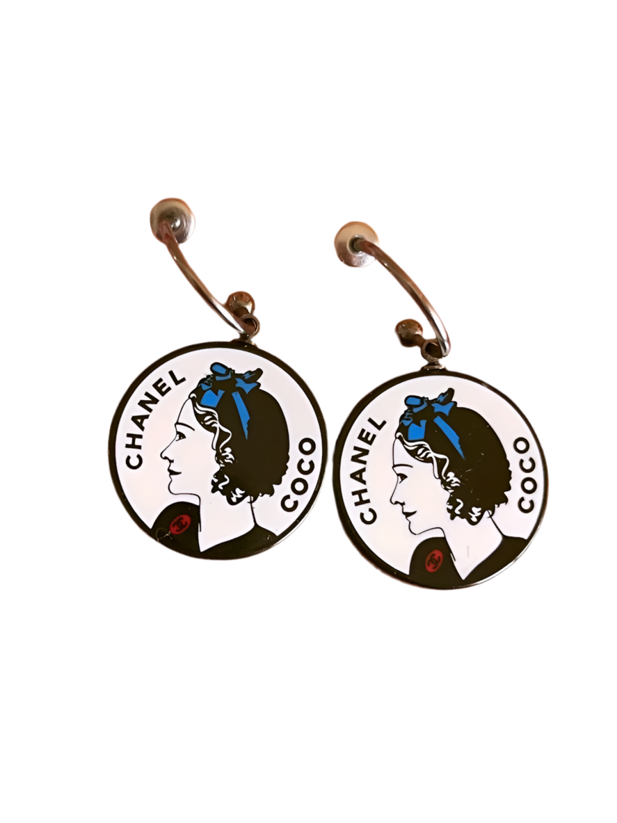 coco CHANEL vintage illustration earrings
