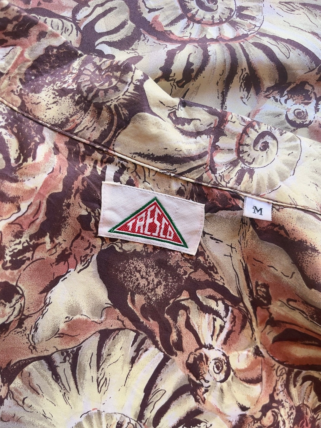 80s vintage shell motif silk shirt