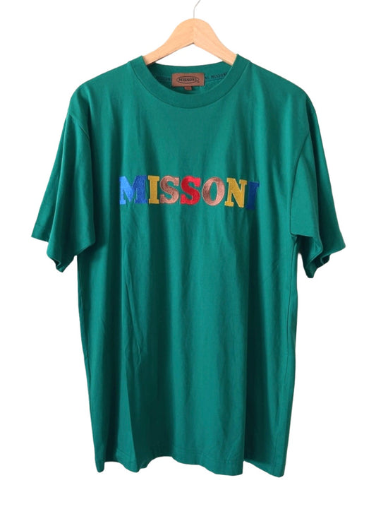 MISSONI 80s~90s vintage logo embroidery T-shirt