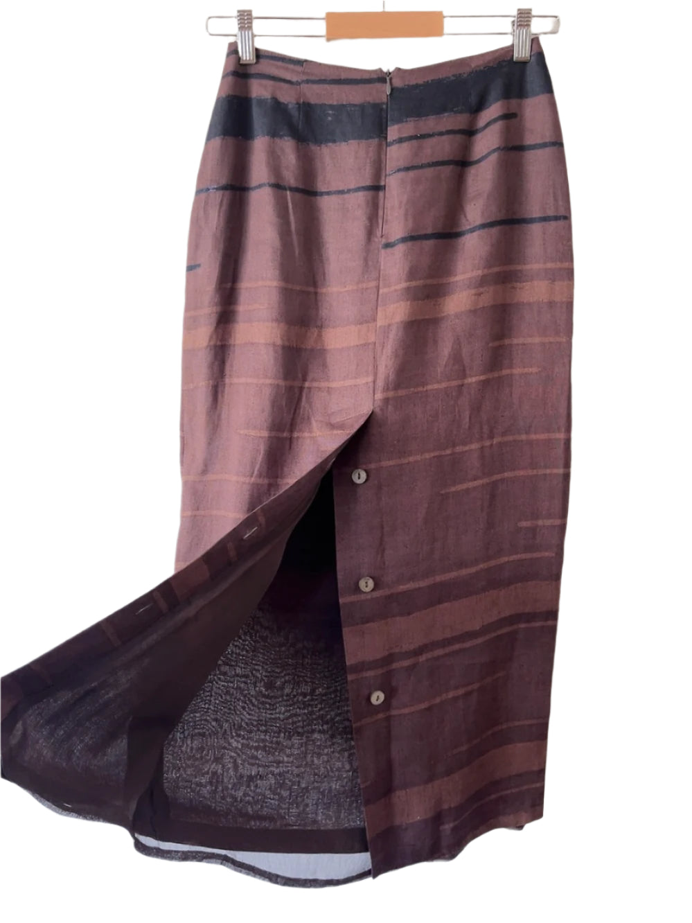MaxMara linen long slit skirt