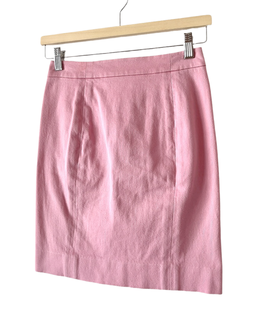 Yves Saint Laurent - rive gauche pink denim mini skirt