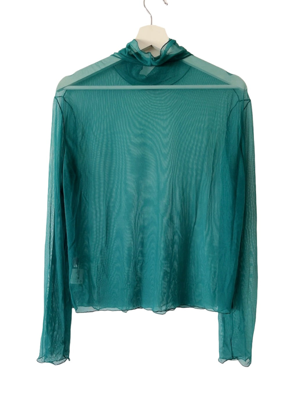 Turquoise see-through tops