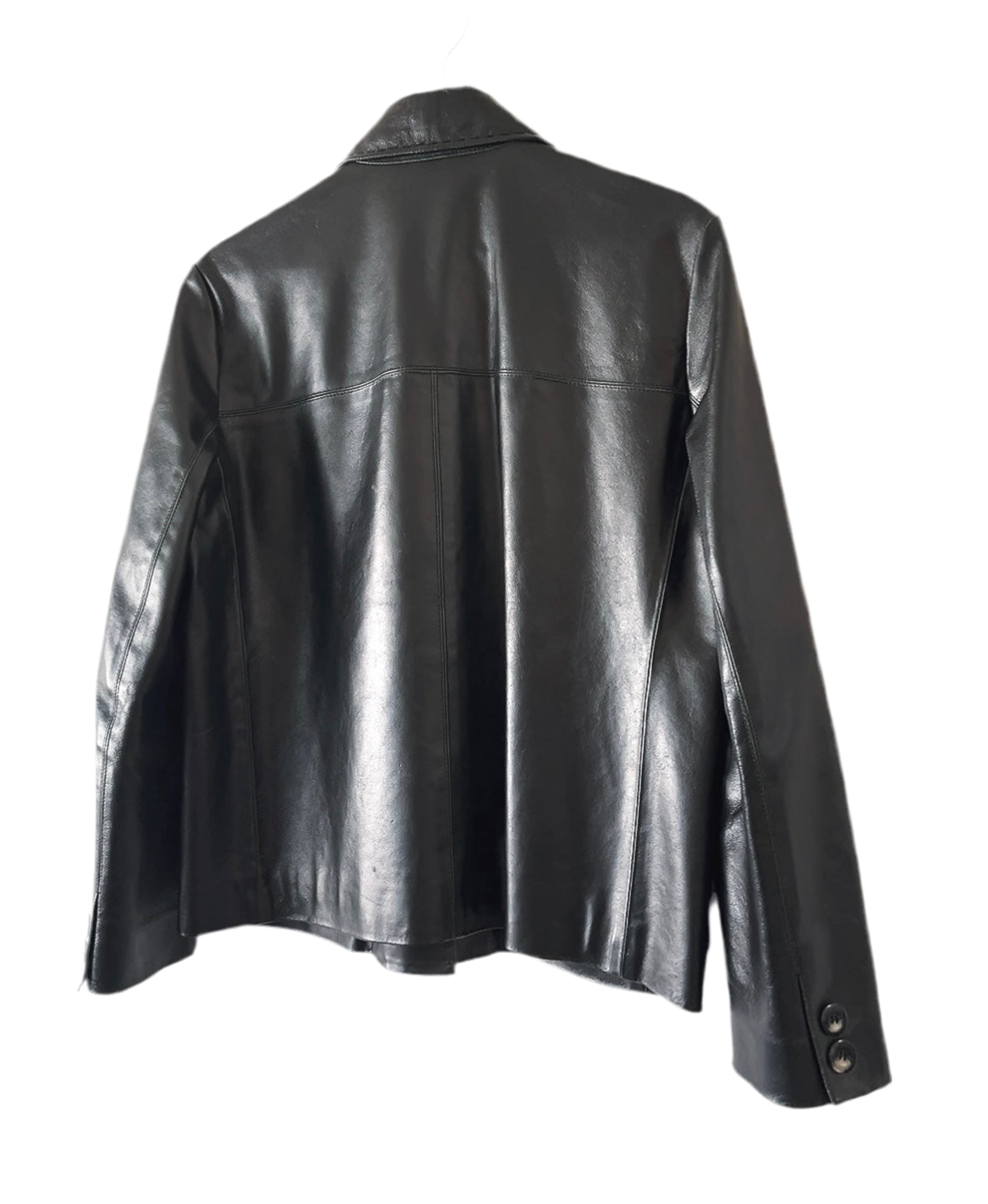 YOKIKO HANAI dark green leather jacket